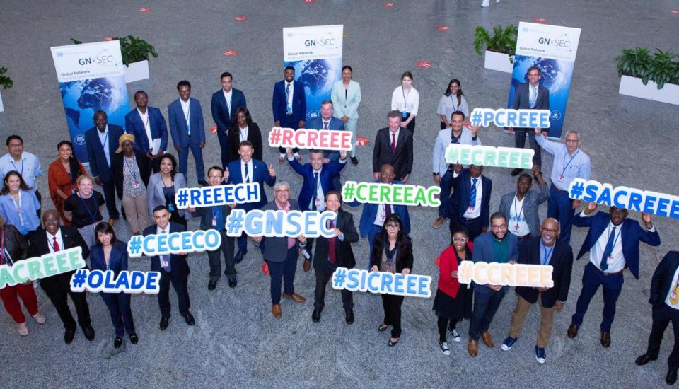 Image of IVECF Side Event "Enhance the means of implementation for the Agenda 2030 – Promoting south-south and triangular climate cooperation through the Global Network of Regional Sustainable Energy Centers”, 2 November 2023, 14:00-15:00, Vienna Hofburg Palace