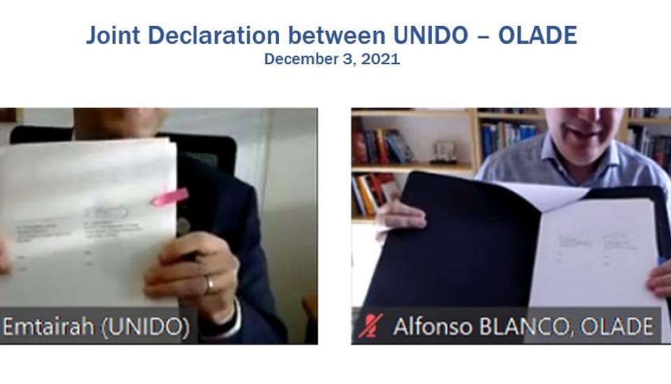 Image of ONUDI y OLADE firman Declaración Conjunta para fortalecer cooperación