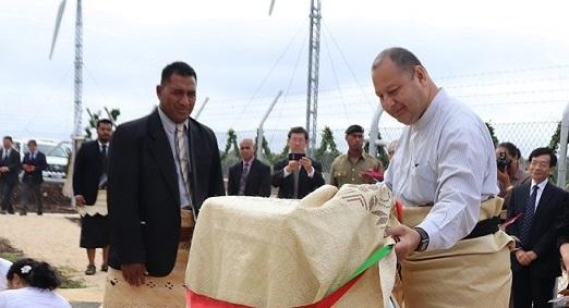Image of King Tupou VI commissioned the Ii ‘o Manumataongo Wind Generation System