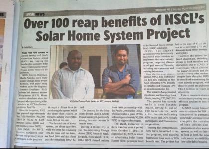 Image of Over 100 reap benefits of NSCL's Solar Home System Project