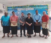 Image of SPC Debuty Director General, Ms Audrey Aumua & Communication Director, Mr. Peter Foster visit to PCREEE Office - 15/10/18