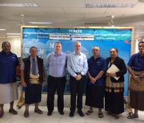 Image of PCREEE Staff with Dr. Peter van Dierment, Mr. James McGovern & Dr. Taniela Fusimalohi - PACER Plus Implementation Unit Design Team: 15/08/2018