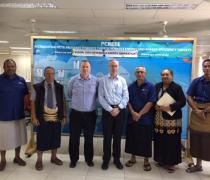 Image of PCREEE Staff with Dr. Peter van Dierment, Mr. James McGovern & Dr. Taniela Fusimalohi - PACER Plus Implementation Unit Design Team: 15/08/2018
