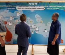 Image of Mr Adrian Nicole, Team Leader - Climate Change, Energy & Circular Economy, Delegation of the European Union for the Pacific, with Staff of PCREEE and Mr. Manu'ofetoa (EU-GIZ ACSE Project) - 15/08/19