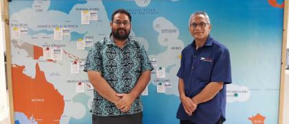 Image of Mr. Frank Vukikomoala (SPC-Energy Database Officer) Visit PCREEE Office - 08/05/19